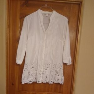 Coldwater Creek white tunic blouse